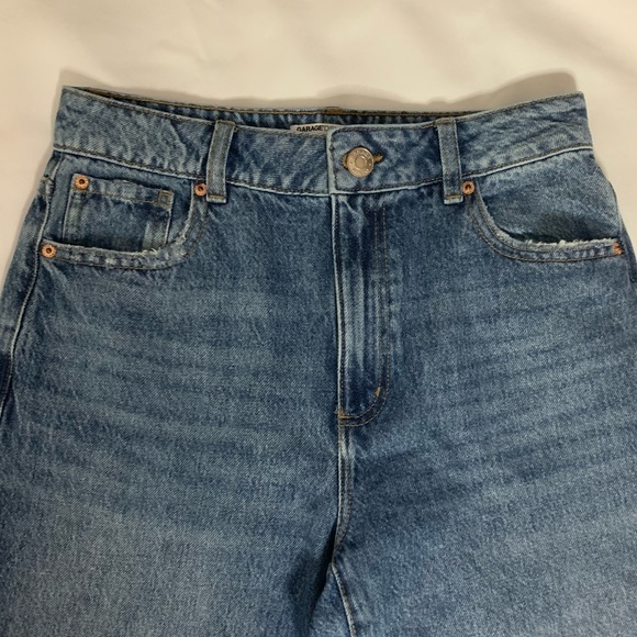 Garage Denim SZ 5 90’s Straight Leg High Waist Beta Blue Raw Hem Jeans | NWOT - Picture 5 of 12